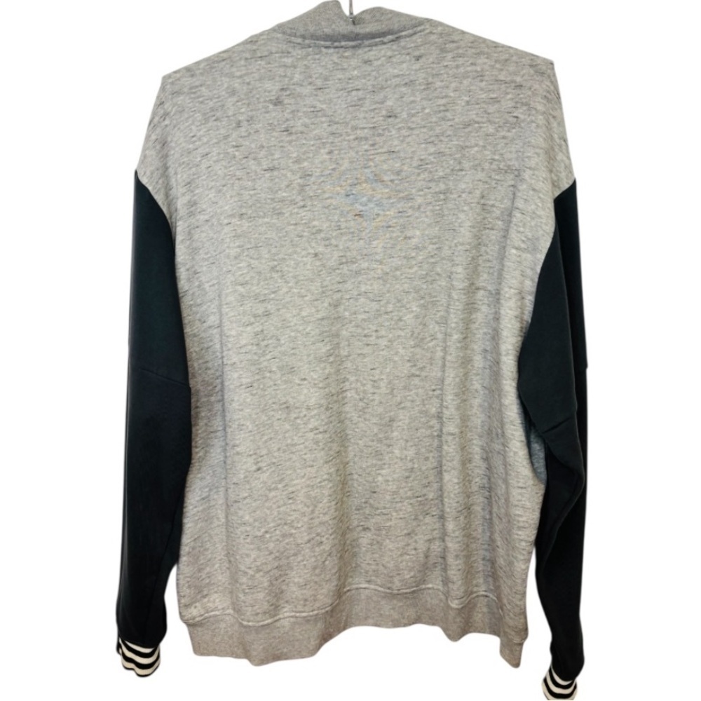 Adidas Men's Full Zip Crewneck Sweatshirt in Gray and Black Size XXL - Picture 7 of 9